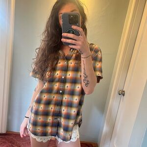 Boho oversize button-down